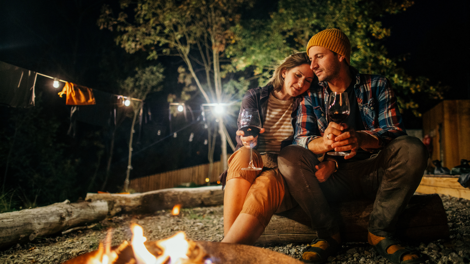 Image of a couple camping
